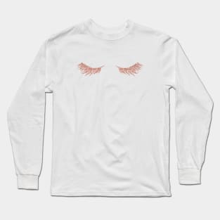 Pretty Rosegold Eye Lashes Long Sleeve T-Shirt